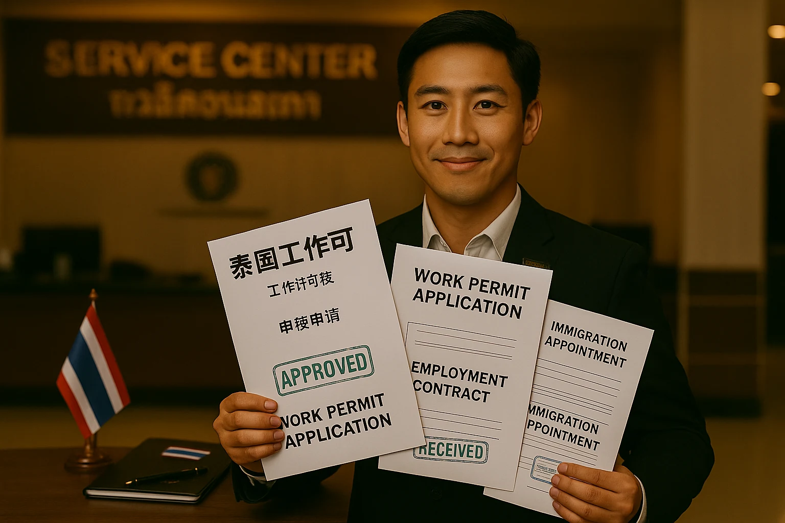 外国人在泰国办理工作许可协助 — 雇主文件、90天延期、劳工部支持 — UnblockPro